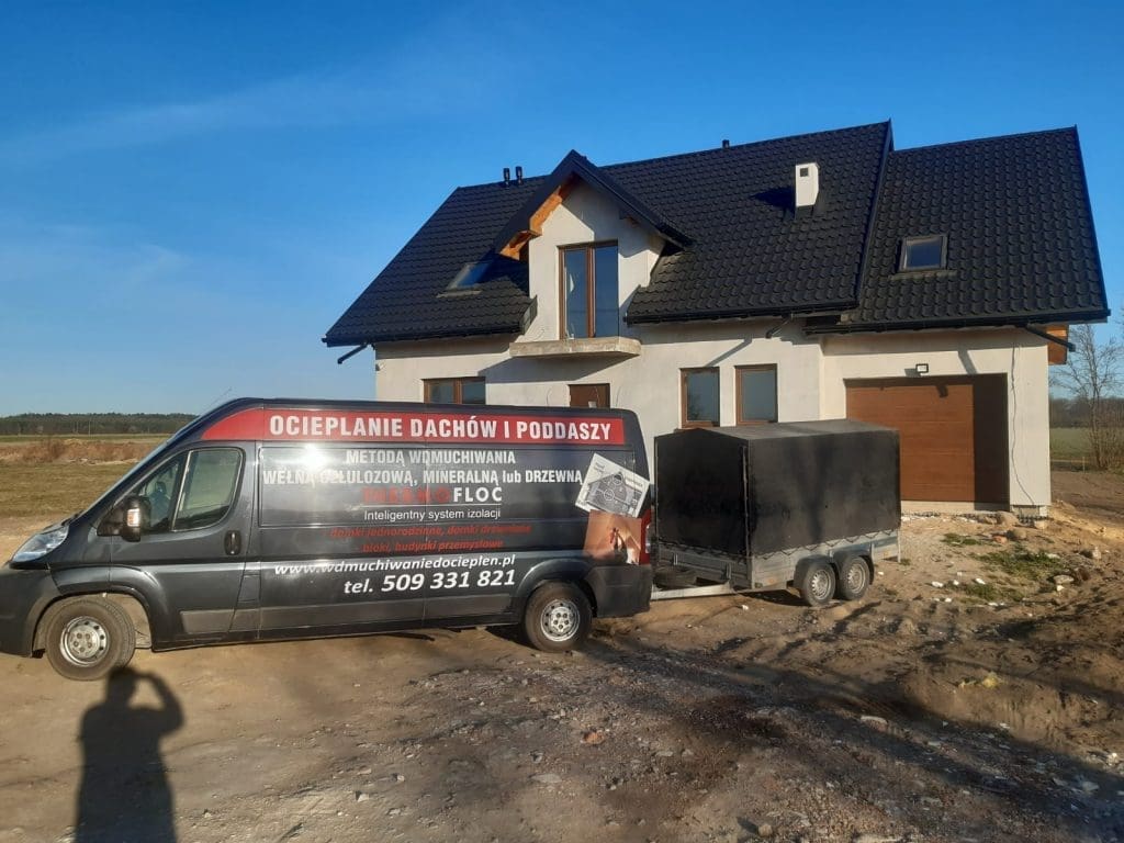 Krężce powiat skierniewicki ocieplenie domu jednorodzinnego dachu poddasza celulozą FHU Eko Term