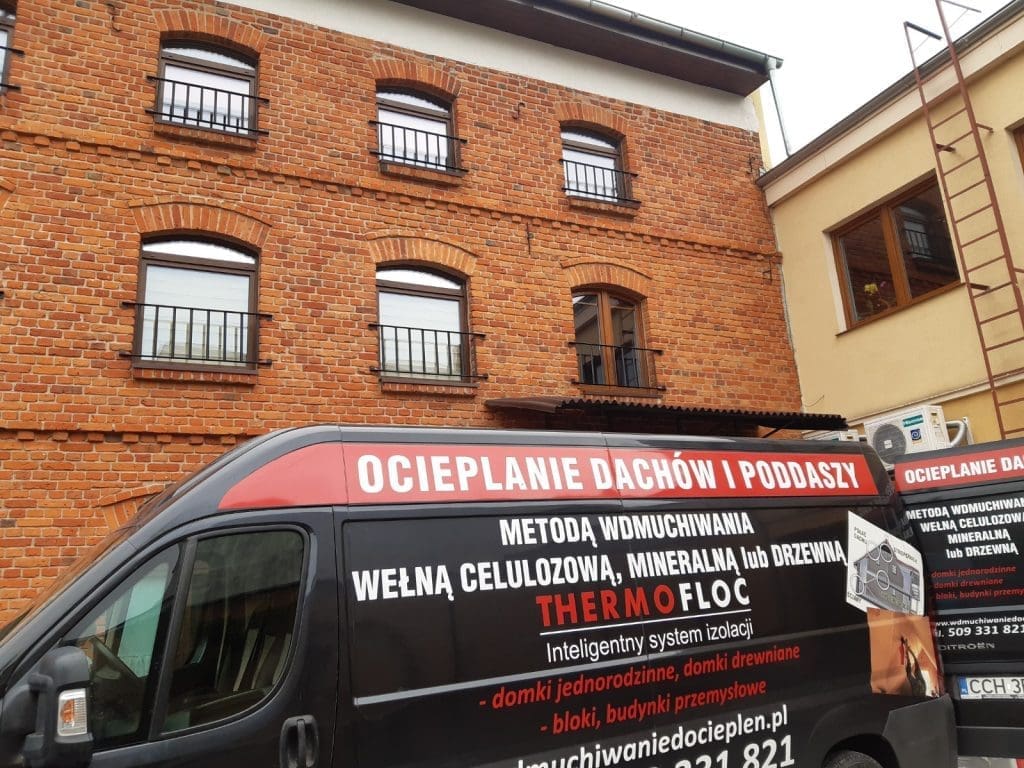 Wdmuchiwanie celulozy FHU Eko Term ocieplenie domu Wąbrzeźno Kujawsko Pomorskie